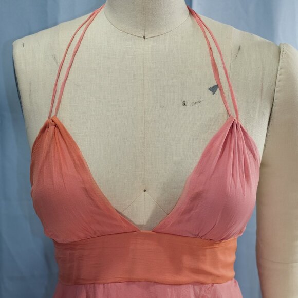 Julia Silk Pink Ombre Halter Mini Dress - Small - Picture 5 of 10